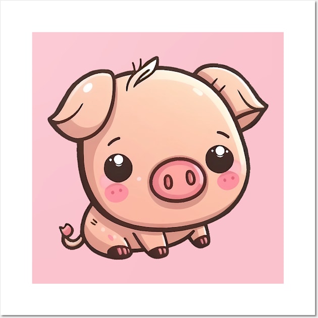 Adorable little baby pig Wall Art by Cute Planet Earth Mini